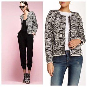 Iro Lizzie Tweed Black White Jacket Size 36